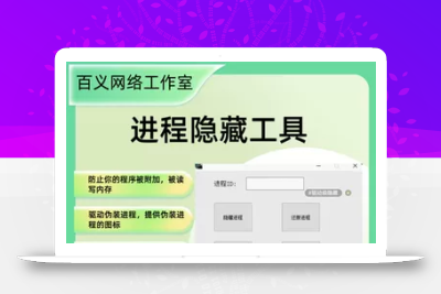 进程隐藏工具+驱动保护进程（无卡密永久版本）